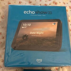 New In Box Amazon Echo Show 8 with new in box adjustable stand